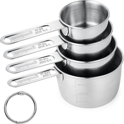 Measuring Cups of 4, Stainless Steel Measuring Cups, Stackable