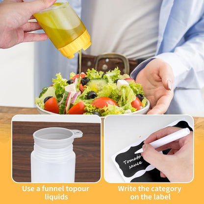 20 oz Inverted Condiment Squeeze Bottles, Leak-proof Refillable Sauce Container for All Types Liquid, Plastic Squeeze Dispenser for Ketchup Mustard Mayo Honey Syrup Oil
