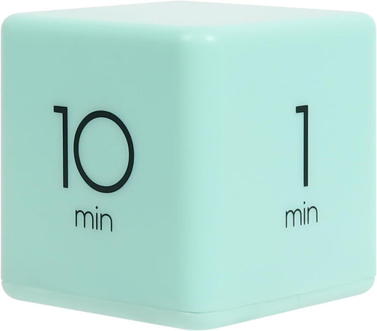 Cube Timer, Flip, Block, Productivity, Time Management (Mint) | 1/3/5/10 Min Countdown Timer, Battery Operated, 2-Level Alarm Vol, Easy to Use, ADHD, Exercise, Study, Cooking