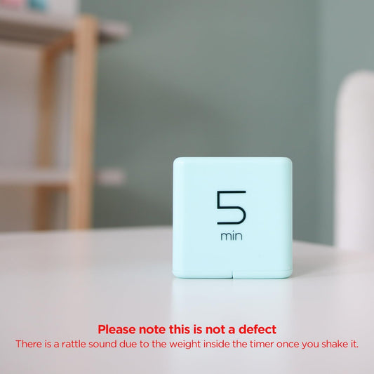 Cube Timer, Flip, Block, Productivity, Time Management (Mint) | 1/3/5/10 Min Countdown Timer, Battery Operated, 2-Level Alarm Vol, Easy to Use, ADHD, Exercise, Study, Cooking