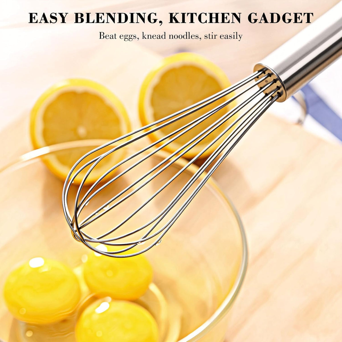 Stainless Steel Whisk Set 8" 10" 12" Kitchen Whisk Balloon Whisk Kitchen Wisk Wire Whisks for Cooking, Whisking, Blending, Beating, Stirring-3 Pack…