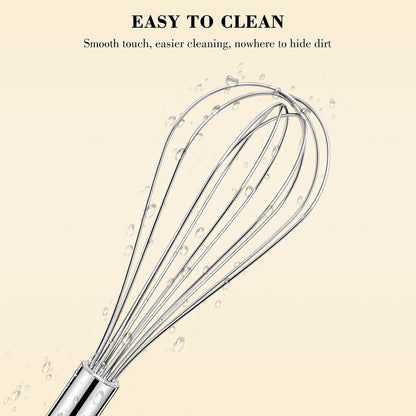 Stainless Steel Whisk Set 8" 10" 12" Kitchen Whisk Balloon Whisk Kitchen Wisk Wire Whisks for Cooking, Whisking, Blending, Beating, Stirring-3 Pack…