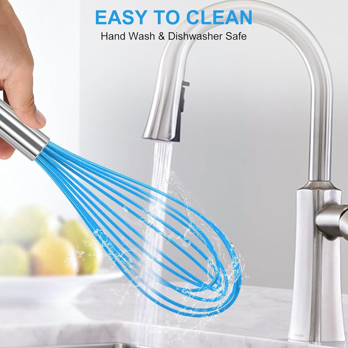 Stainless Steel Whisk Set 8" 10" 12" Kitchen Whisk Balloon Whisk Kitchen Wisk Wire Whisks for Cooking, Whisking, Blending, Beating, Stirring-3 Pack…