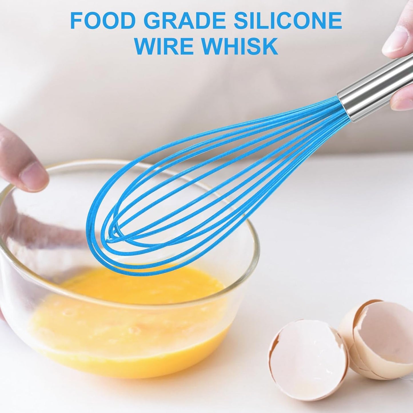 Stainless Steel Whisk Set 8" 10" 12" Kitchen Whisk Balloon Whisk Kitchen Wisk Wire Whisks for Cooking, Whisking, Blending, Beating, Stirring-3 Pack…