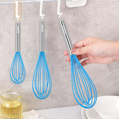 Stainless Steel Whisk Set 8" 10" 12" Kitchen Whisk Balloon Whisk Kitchen Wisk Wire Whisks for Cooking, Whisking, Blending, Beating, Stirring-3 Pack…