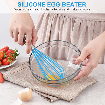 Stainless Steel Whisk Set 8" 10" 12" Kitchen Whisk Balloon Whisk Kitchen Wisk Wire Whisks for Cooking, Whisking, Blending, Beating, Stirring-3 Pack…