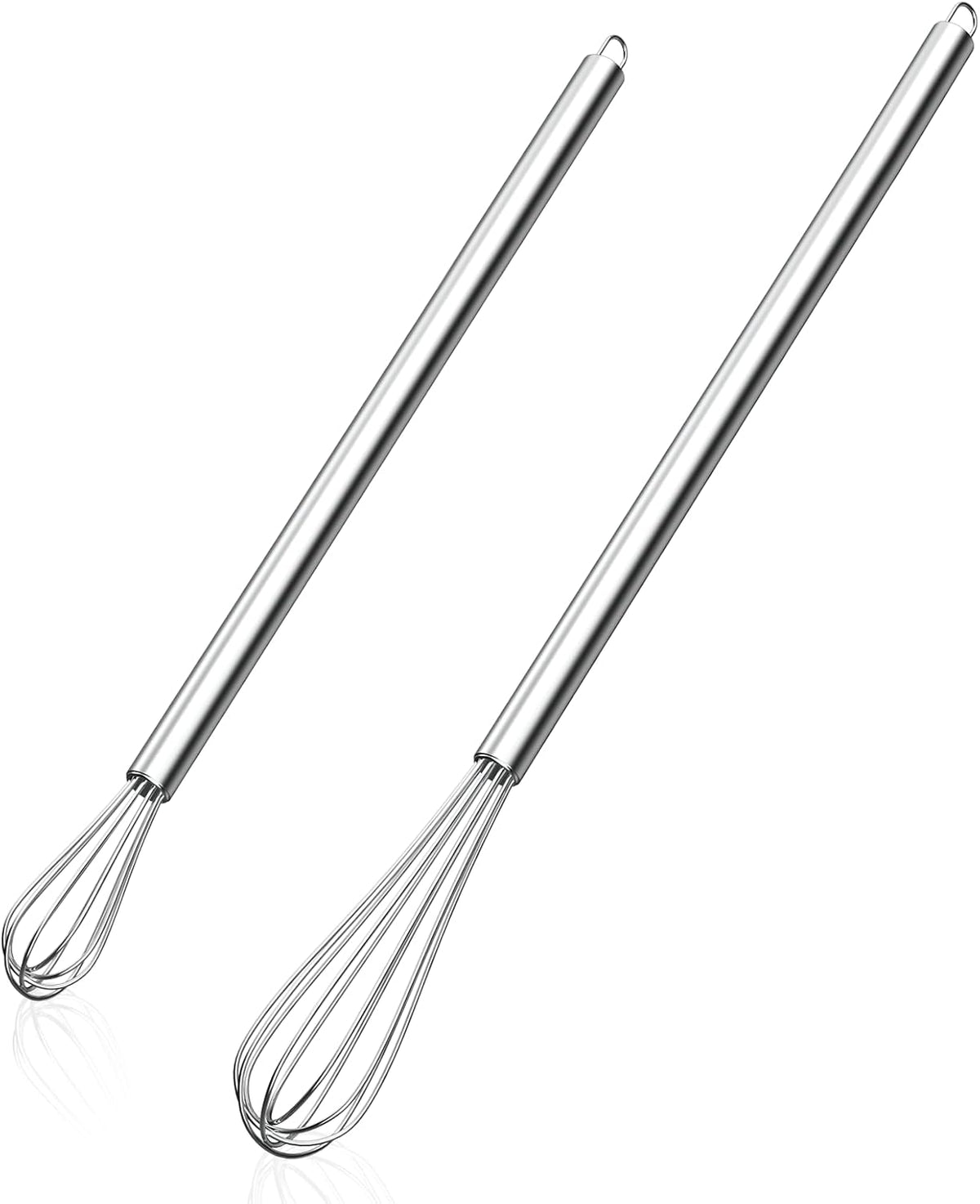 Stainless Steel Whisk Set 8" 10" 12" Kitchen Whisk Balloon Whisk Kitchen Wisk Wire Whisks for Cooking, Whisking, Blending, Beating, Stirring-3 Pack…