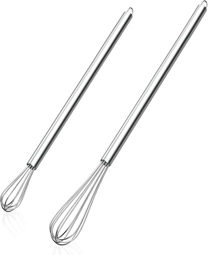 Stainless Steel Whisk Set 8" 10" 12" Kitchen Whisk Balloon Whisk Kitchen Wisk Wire Whisks for Cooking, Whisking, Blending, Beating, Stirring-3 Pack…