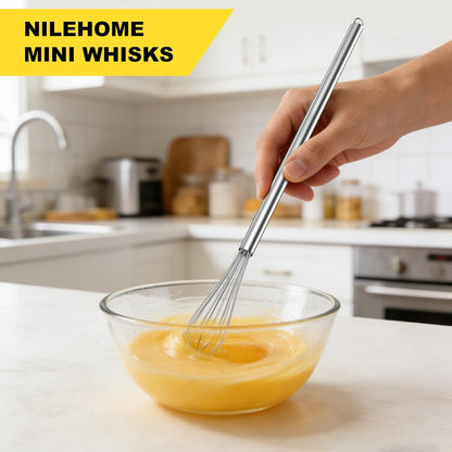 Stainless Steel Whisk Set 8" 10" 12" Kitchen Whisk Balloon Whisk Kitchen Wisk Wire Whisks for Cooking, Whisking, Blending, Beating, Stirring-3 Pack…