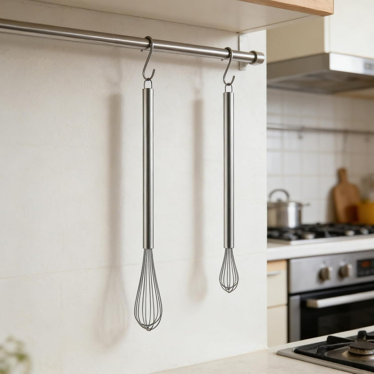 Stainless Steel Whisk Set 8" 10" 12" Kitchen Whisk Balloon Whisk Kitchen Wisk Wire Whisks for Cooking, Whisking, Blending, Beating, Stirring-3 Pack…