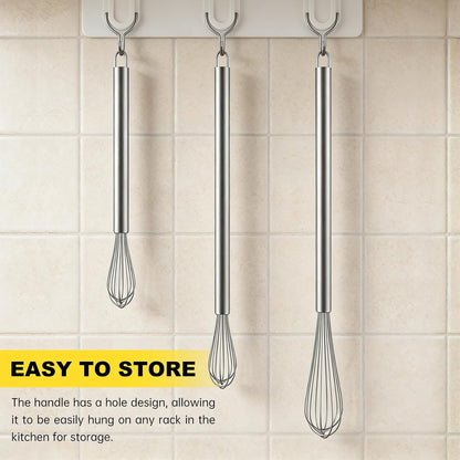 Stainless Steel Whisk Set 8" 10" 12" Kitchen Whisk Balloon Whisk Kitchen Wisk Wire Whisks for Cooking, Whisking, Blending, Beating, Stirring-3 Pack…