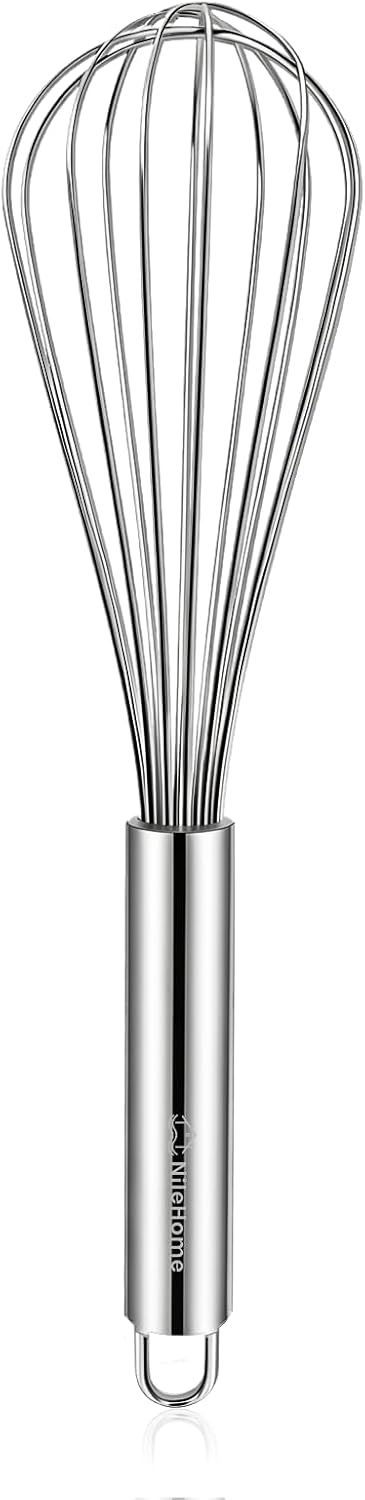 Stainless Steel Whisk Set 8" 10" 12" Kitchen Whisk Balloon Whisk Kitchen Wisk Wire Whisks for Cooking, Whisking, Blending, Beating, Stirring-3 Pack…