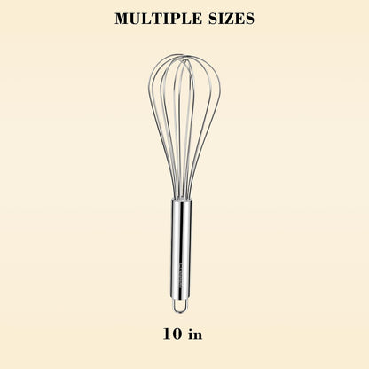 Stainless Steel Whisk Set 8" 10" 12" Kitchen Whisk Balloon Whisk Kitchen Wisk Wire Whisks for Cooking, Whisking, Blending, Beating, Stirring-3 Pack…
