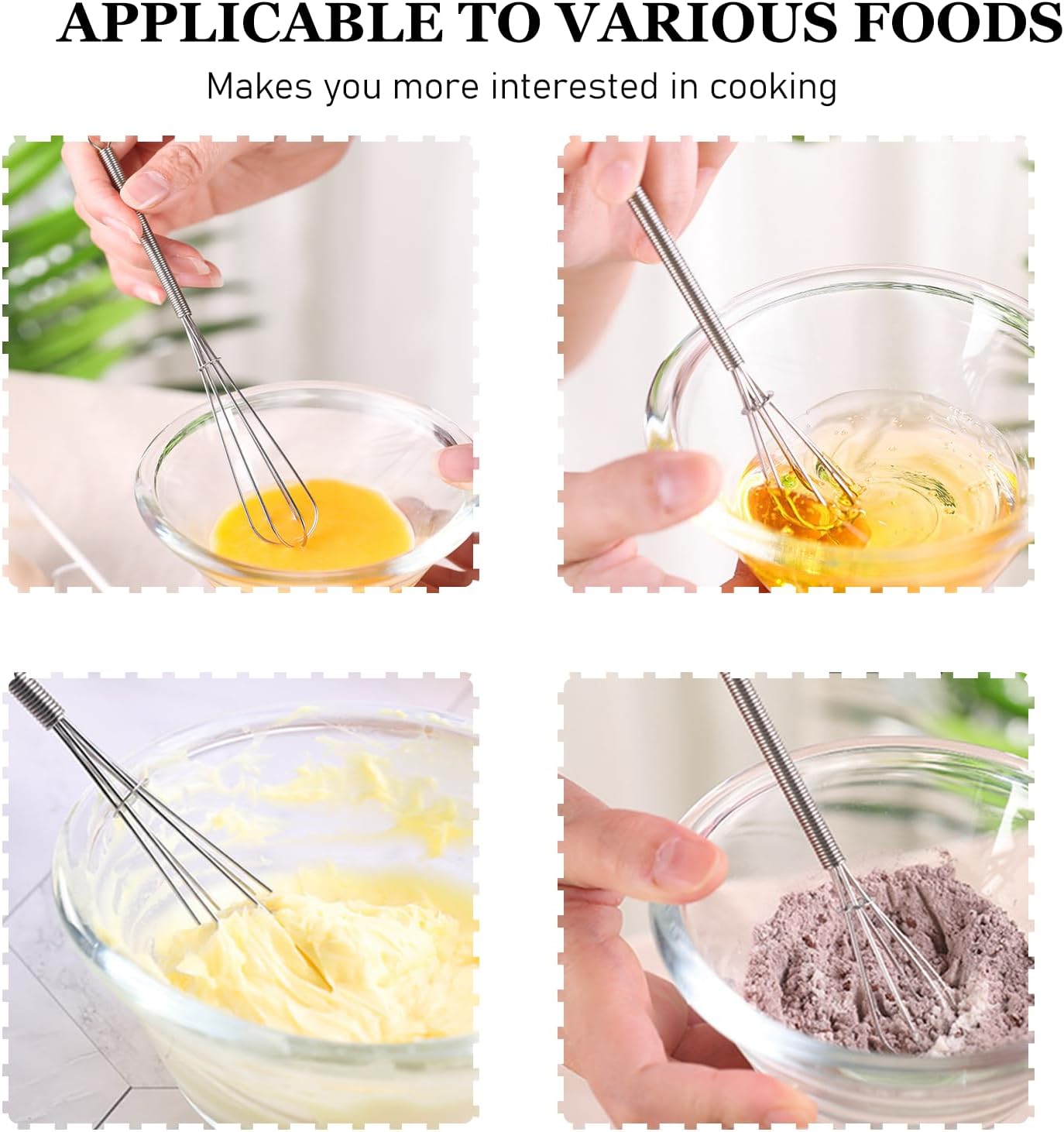 Stainless Steel Whisk Set 8" 10" 12" Kitchen Whisk Balloon Whisk Kitchen Wisk Wire Whisks for Cooking, Whisking, Blending, Beating, Stirring-3 Pack…