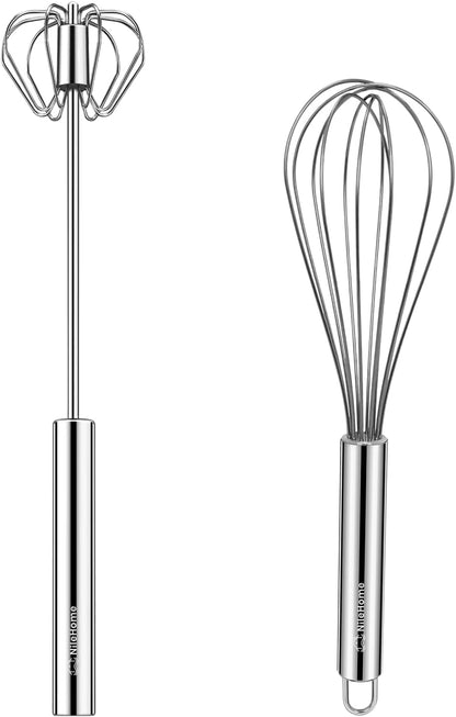 Stainless Steel Whisk Set 8" 10" 12" Kitchen Whisk Balloon Whisk Kitchen Wisk Wire Whisks for Cooking, Whisking, Blending, Beating, Stirring-3 Pack…