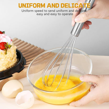 Stainless Steel Whisk Set 8" 10" 12" Kitchen Whisk Balloon Whisk Kitchen Wisk Wire Whisks for Cooking, Whisking, Blending, Beating, Stirring-3 Pack…