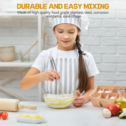 Stainless Steel Whisk Set 8" 10" 12" Kitchen Whisk Balloon Whisk Kitchen Wisk Wire Whisks for Cooking, Whisking, Blending, Beating, Stirring-3 Pack…