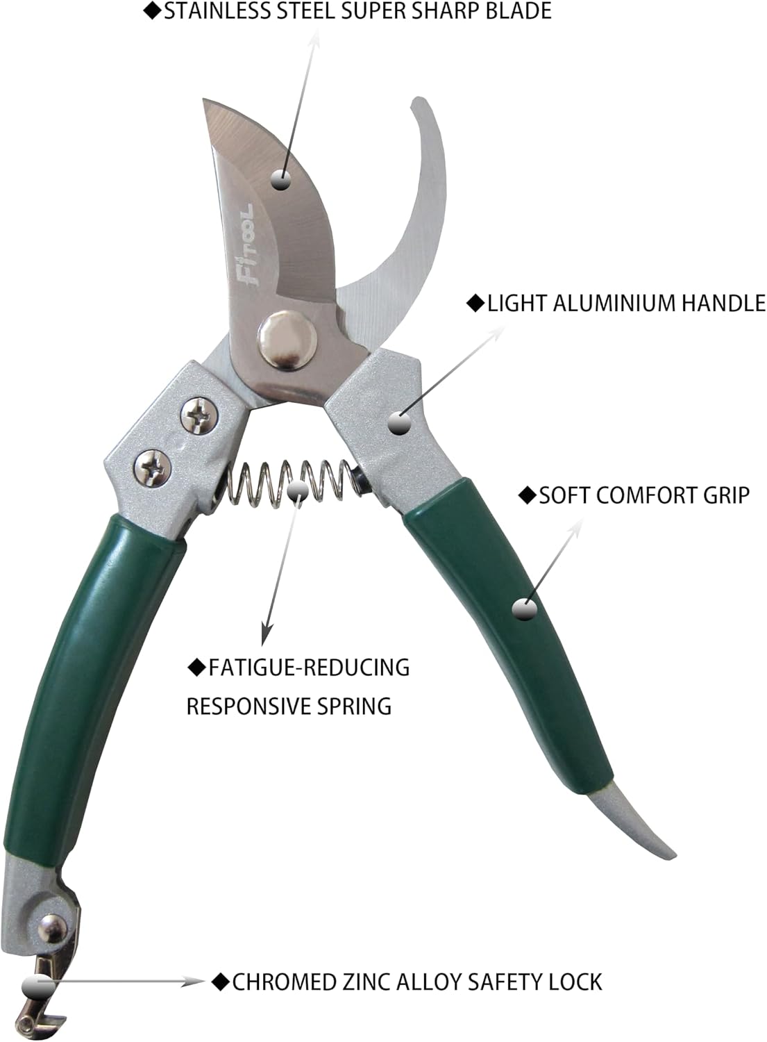 Floral Pruning Shears, Aluminium Handle With Stainless Steel Needle Nose Blade, for Arranging Flowers, Trimming Plants and Harvesting Herbs, Fruits or Vegetables, Florist Scissors 8-Inch (Straight)
