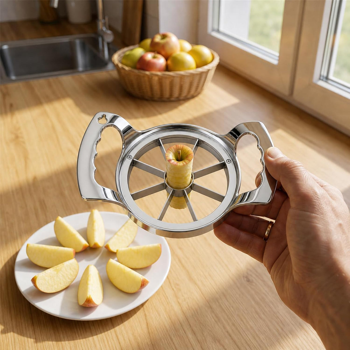 Apple Slicer, 12-Blade Stainless Steel Apple Cutter & Corer