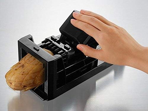 French Fry Cutter and Easy Food Dicer With 2 Interchangeable Blades | Great for Slicing & Dicing Vegetables Potato Onions Carrots Cucumbers Fruits Apples and More