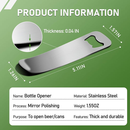 2 Pcs Stainless Steel Beer, Soda and Pop Can Openers, Tab Lifters | Bar Accessory; Ergonomic Non-Slip Grip; Rust-Proof; Dishwasher Safe
