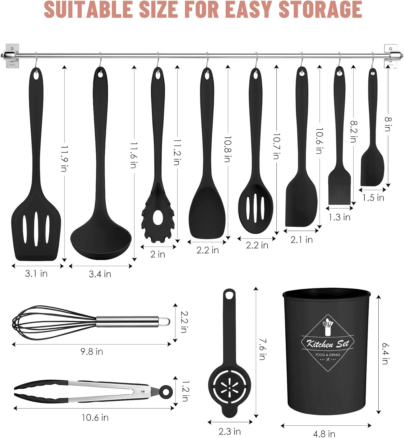 Blue Kitchen Utensils Set-12 Pieces Silicone Cooking Utensils Set | Dishwasher Safe 392°F Heat Resistant Spatula Set Kitchen Utensil Set for Nonstick Cookware,Best Kitchen Tools with Holder