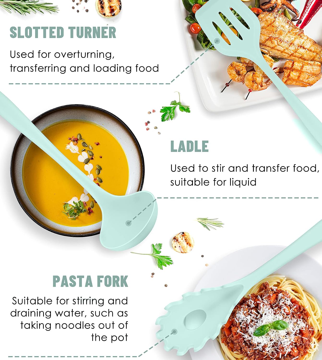 Blue Kitchen Utensils Set-12 Pieces Silicone Cooking Utensils Set | Dishwasher Safe 392°F Heat Resistant Spatula Set Kitchen Utensil Set for Nonstick Cookware,Best Kitchen Tools with Holder