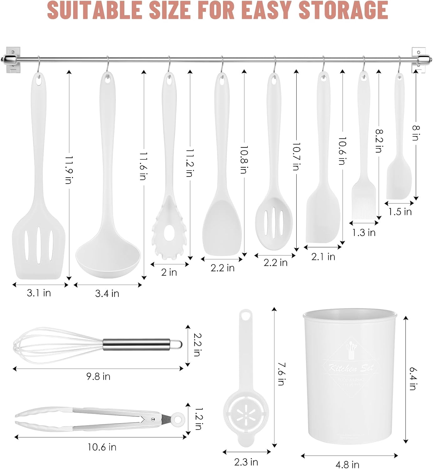 Blue Kitchen Utensils Set-12 Pieces Silicone Cooking Utensils Set | Dishwasher Safe 392°F Heat Resistant Spatula Set Kitchen Utensil Set for Nonstick Cookware,Best Kitchen Tools with Holder