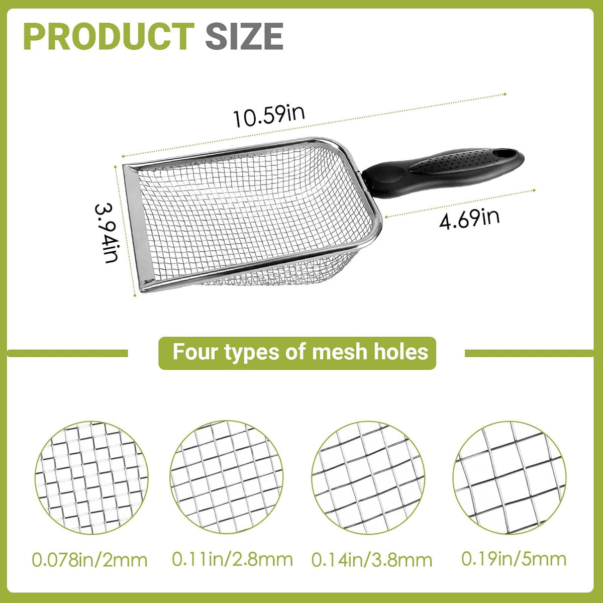 2 Pcs Gardening Soil Sifter, Handheld Shovel, Garden Sieve with Handle