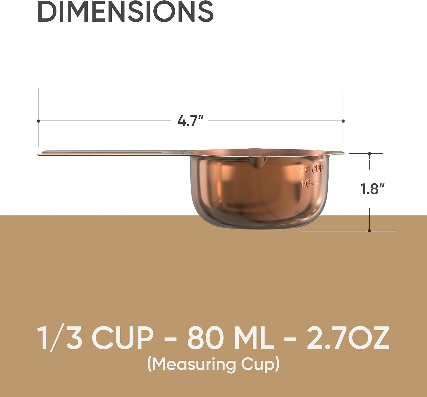 Color Up 2 Cup Measuring Cup, 480ml Stainless Steel Metal, Easy-Pour Spouts, Engraved Markings, Flat Base, Dishwasher Safe, for Dry and Liquid Ingredients