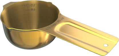 Color Up 2 Cup Measuring Cup, 480ml Stainless Steel Metal, Easy-Pour Spouts, Engraved Markings, Flat Base, Dishwasher Safe, for Dry and Liquid Ingredients