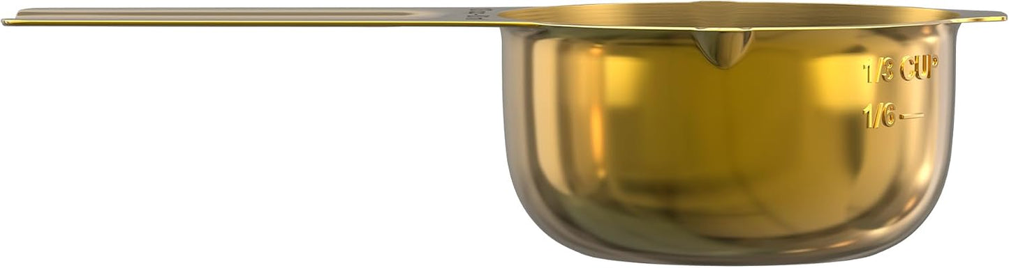 Color Up 2 Cup Measuring Cup, 480ml Stainless Steel Metal, Easy-Pour Spouts, Engraved Markings, Flat Base, Dishwasher Safe, for Dry and Liquid Ingredients