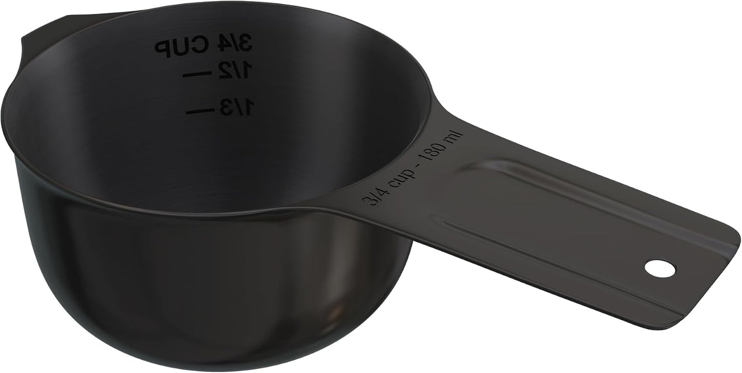 Color Up 2 Cup Measuring Cup, 480ml Stainless Steel Metal, Easy-Pour Spouts, Engraved Markings, Flat Base, Dishwasher Safe, for Dry and Liquid Ingredients