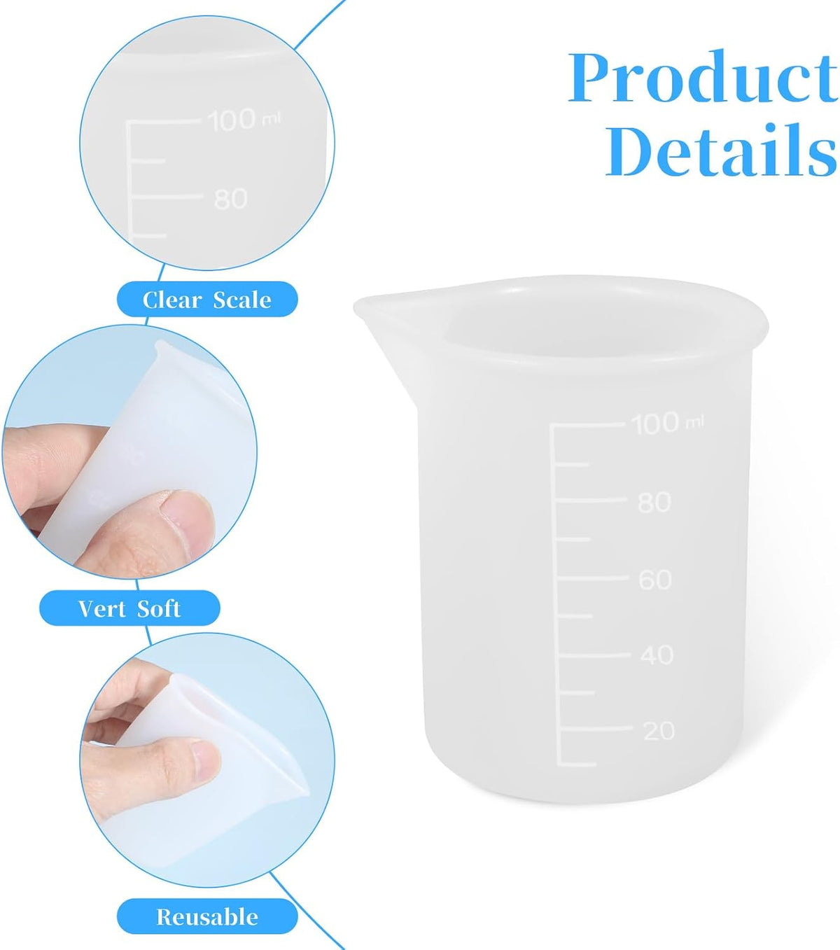 2Pcs Silicone Laundry Detergent Cup, Laundry Detergent Measuring Cup, Silicone Dispenser Cups Reusable for Liquid Flexible Washable Liquid Measuring Cups for Home, Dormitory, Hotel