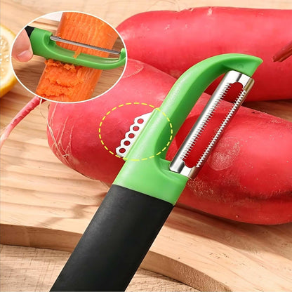 Vegetable Peeler Anti-slip handle Stainless Steel for Potato Apple | Multifunctional Peeler,Sharp Blade,Silicone Handle,Built-in Potato Eye Remover,for Citrus Cucumber Pumpkin,Dishwasher Safe