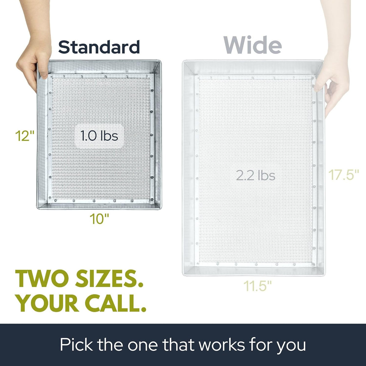 Soil Sifter, 1/8-inch Compact Galvanized Garden Sieve with Gloves
