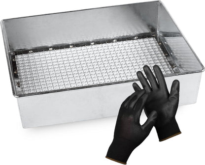 Soil Sifter, 1/8-inch Compact Galvanized Garden Sieve with Gloves