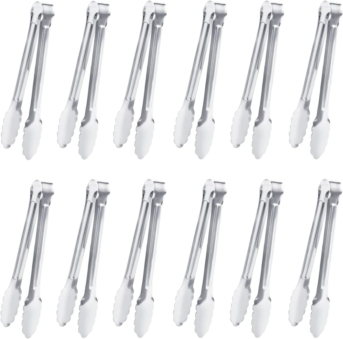 6 Pack Serving Tongs Kitchen Tongs, Buffet Tongs, Stainless Steel Food Tong Serving Tong, small tongs