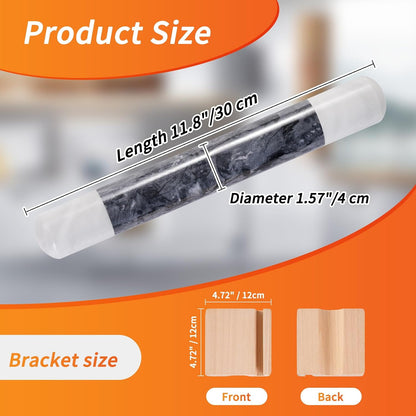 French Marble Rolling Pin.12" for Baking-Non-Stick Baking Roller
