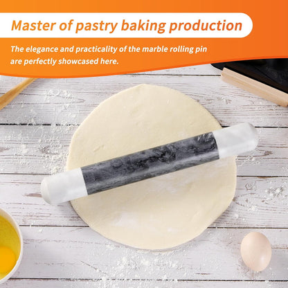 French Marble Rolling Pin.12" for Baking-Non-Stick Baking Roller