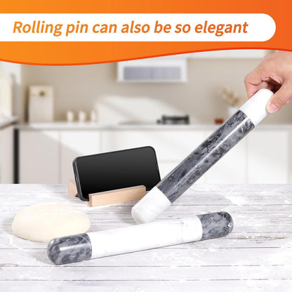 French Marble Rolling Pin.12" for Baking-Non-Stick Baking Roller