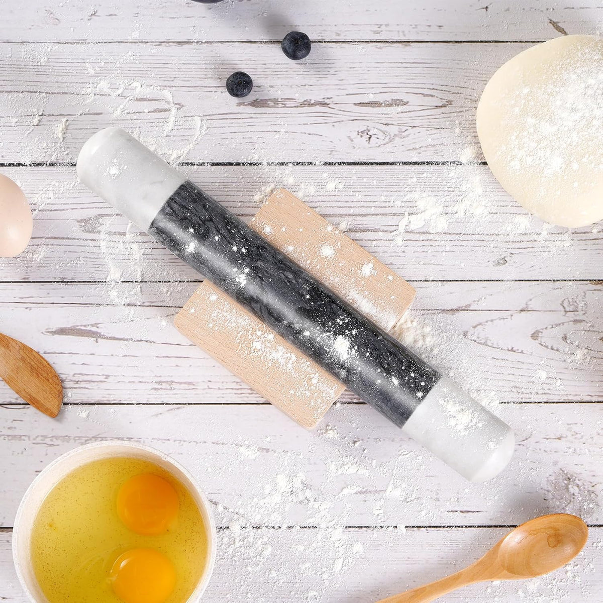 French Marble Rolling Pin.12" for Baking-Non-Stick Baking Roller