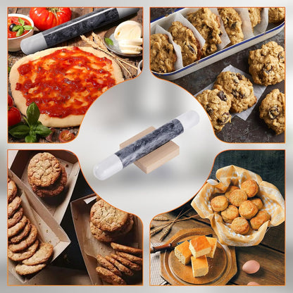 French Marble Rolling Pin.12" for Baking-Non-Stick Baking Roller