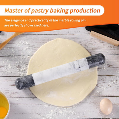 French Marble Rolling Pin.12" for Baking-Non-Stick Baking Roller