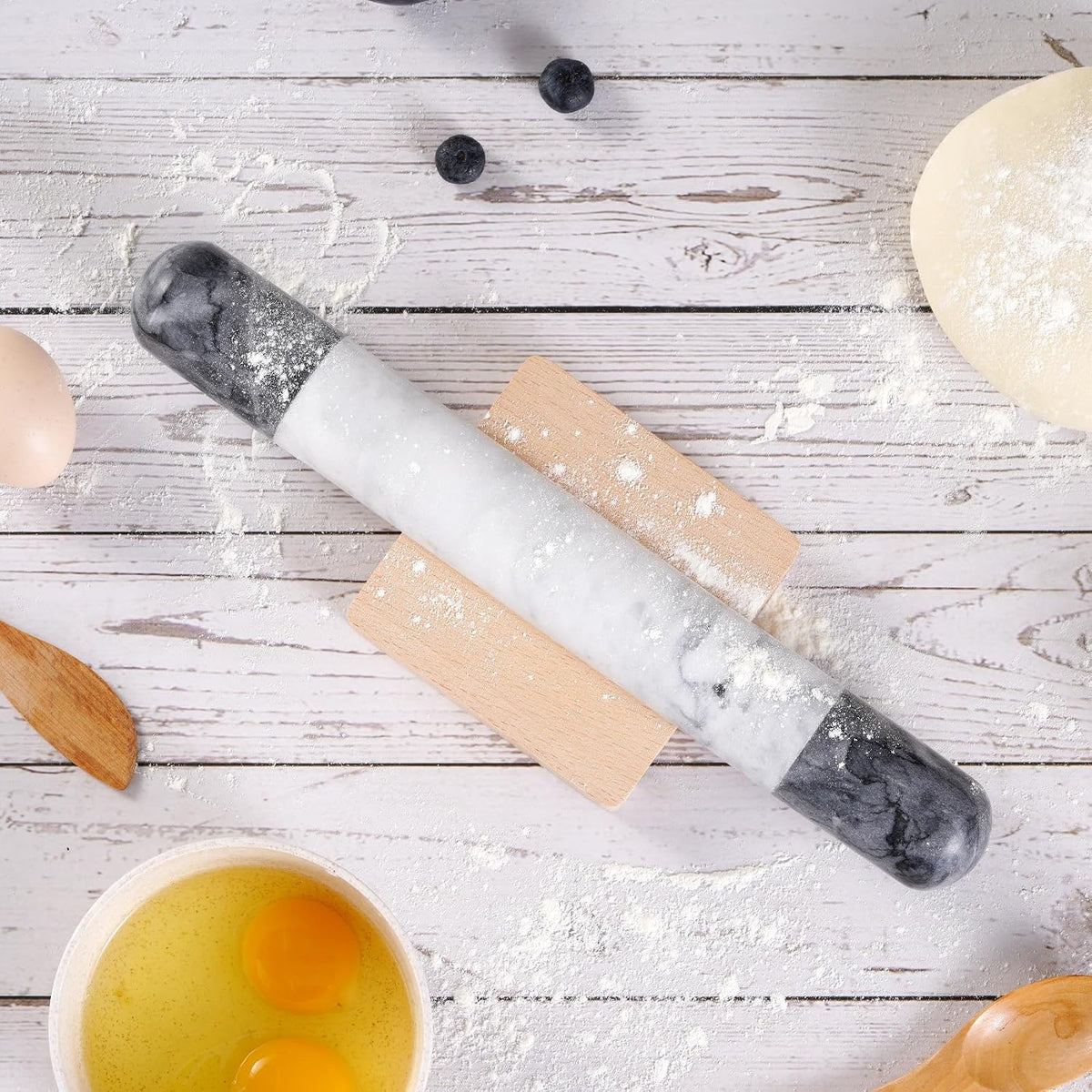 French Marble Rolling Pin.12" for Baking-Non-Stick Baking Roller