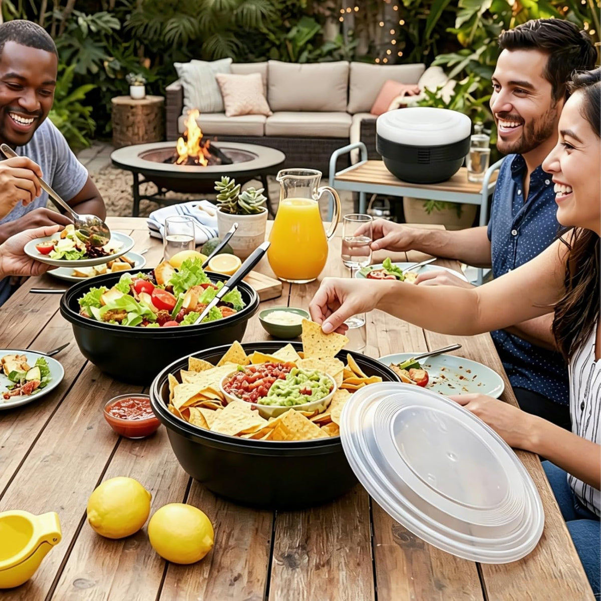 ZAVOOS 8 Pack 165 Oz Plastic Serving Bowls with Lids