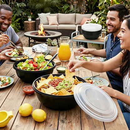 ZAVOOS 8 Pack 165 Oz Plastic Serving Bowls with Lids