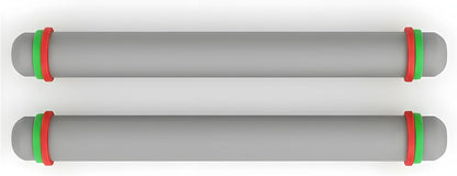 2 Pcs Adjustable Rolling Pin with Removable Rings, Non-Stick Fondant & Dough Rolling Pins, 9 Inch Baking Rolling Pins for Cookies, Pastry, Pizza & Fondant