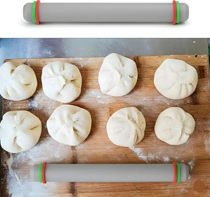 2 Pcs Adjustable Rolling Pin with Removable Rings, Non-Stick Fondant & Dough Rolling Pins, 9 Inch Baking Rolling Pins for Cookies, Pastry, Pizza & Fondant