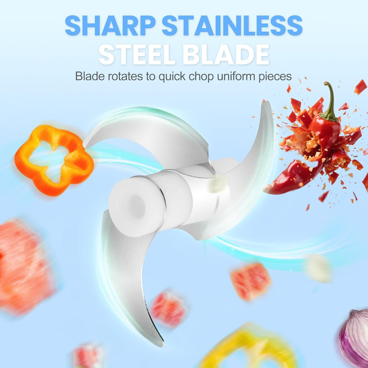 Electric Garlic Chopper 250ML, Mini USB Rechargeable Veggie Chopper, Cordless Garlic Mincer Onion Chopper Food Chopper for Ginger Chili Meat Sauce, Wireless Food Processor, White